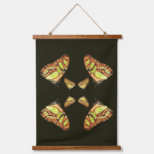 Green Malachite Butterfly Posing Abstract Hanging Tapestry
