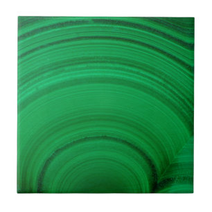 Green Malachite Close-Up Ceramic Tile