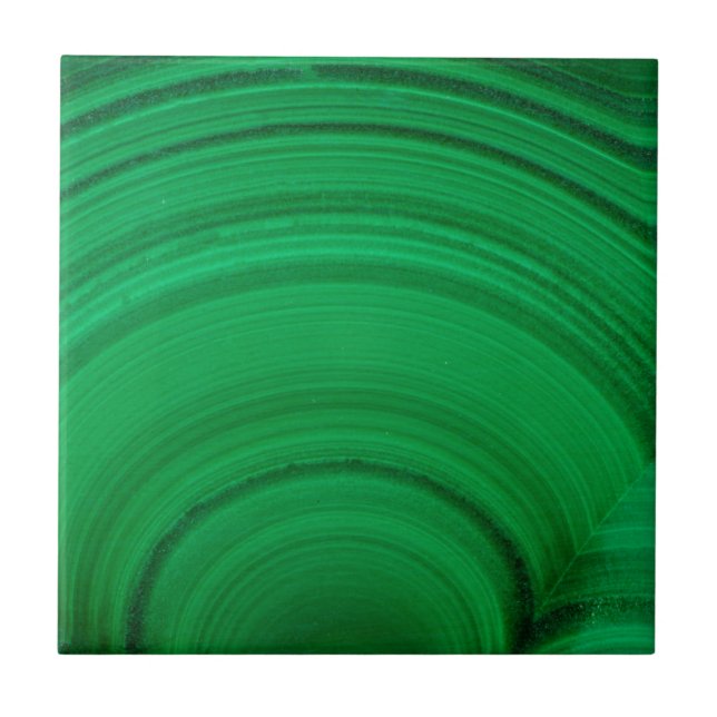 Green Malachite Close-Up Ceramic Tile (Front)
