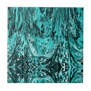 Green Malachite Fluid Acrylic Pour Marble Ceramic Tile