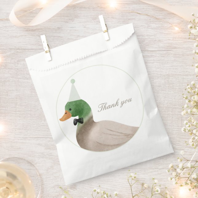 Green Mallard Duck Favour Bag (Clipped)