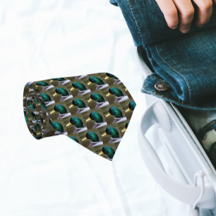 Green Mallard Duck Head Pattern Tie