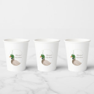 green Mallard Duck Paper Cups
