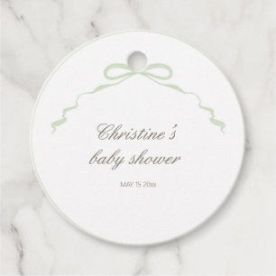 Green Mallard Duck Round Favour Tag 2