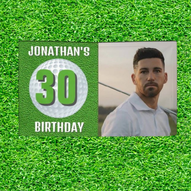 GREEN MAN Birthday Golf Party Fun Banner (Tee off into fun: Celebrate with the Green Man!)