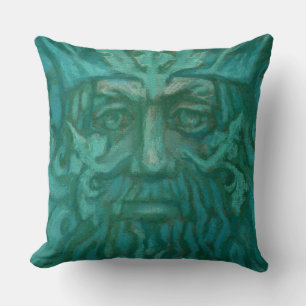 Green Man, Forest King, Pagan God, Fantasy Art Cushion