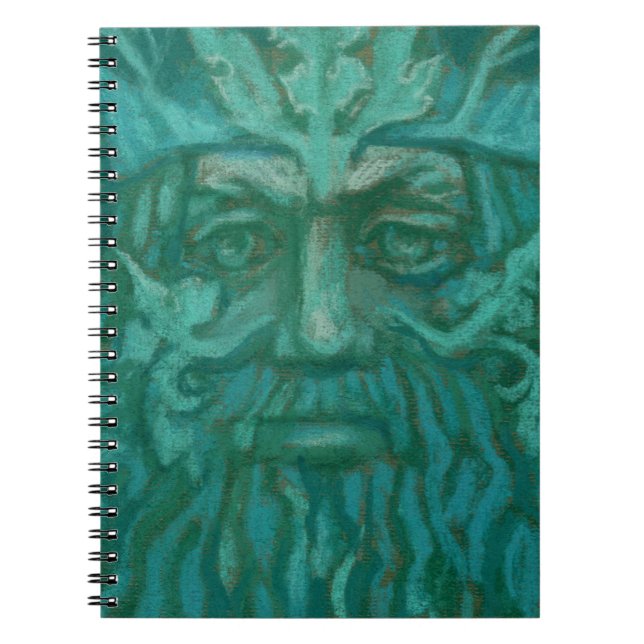 Green Man, Forest King, Pagan God, Fantasy Art Notebook (Front)