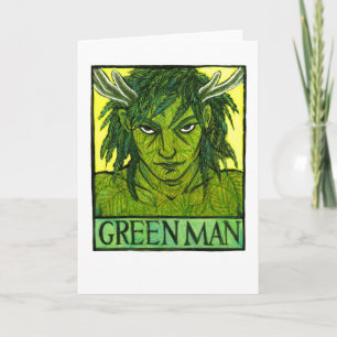 Green Man Greeting Card