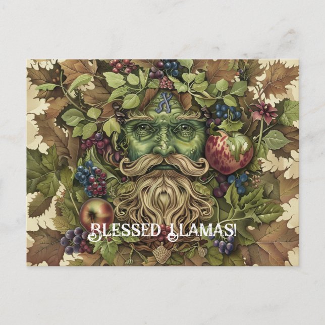 Green Man Lammas Greeting Card (Front)