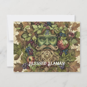 Green Man Lammas Greeting Card