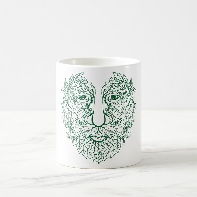 Green Man Leaves Face Coffee Mug (Creator Uploaded)