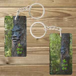 Green Man Mystical Forest Nature Photographic Key Ring