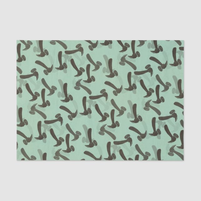 Green Mancave Hammer Tissue Paper (Front)