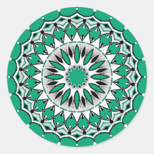 Green Mandal (Design 1) Stickers