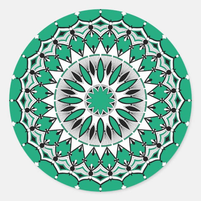 Green Mandal (Design 1) Stickers (Front)