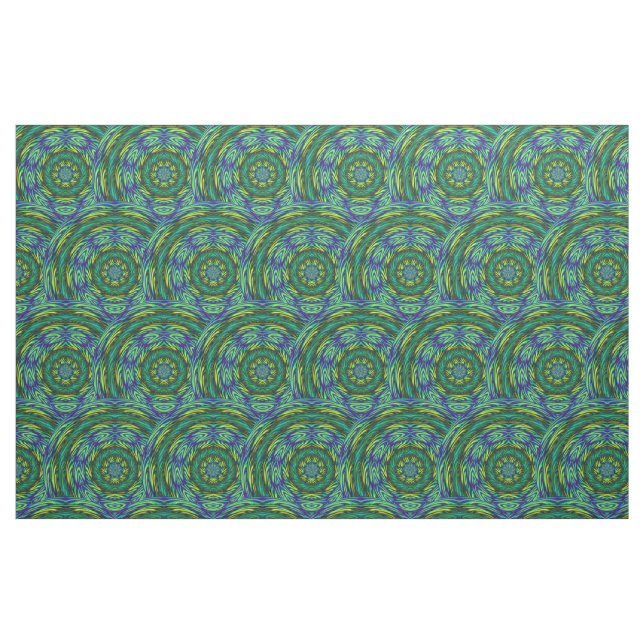 Green Mandala Abstract Fabric (Fat Quarter)