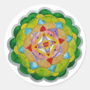 Green  Mandala Art  Sticker