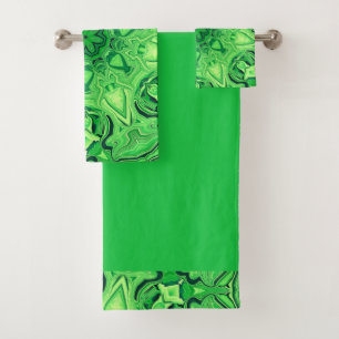 Green Mandala Bath Towel Set