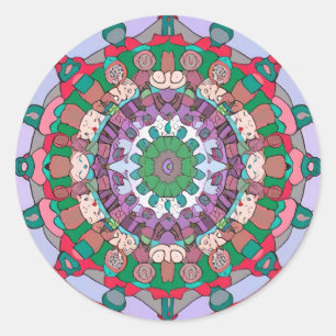 Green Mandala Classic Round Sticker