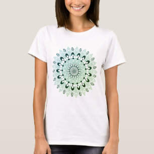 Green Mandala Flower Design T-Shirt