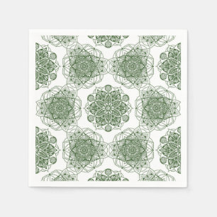 Green mandala geometry napkin