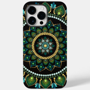 Green Mandala   Handpainted   Sacred Geometry Case-Mate iPhone 14 Pro Max Case