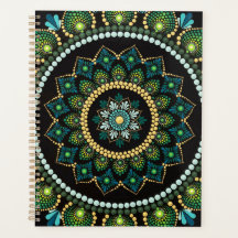 Green Mandala | Handpainted | Sacred Geometry