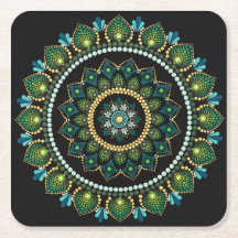 Green Mandala | Handpainted | Sacred Geometry