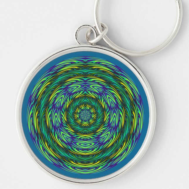Green Mandala Key Ring (Front)