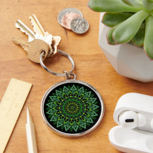 Green Mandala Keychain