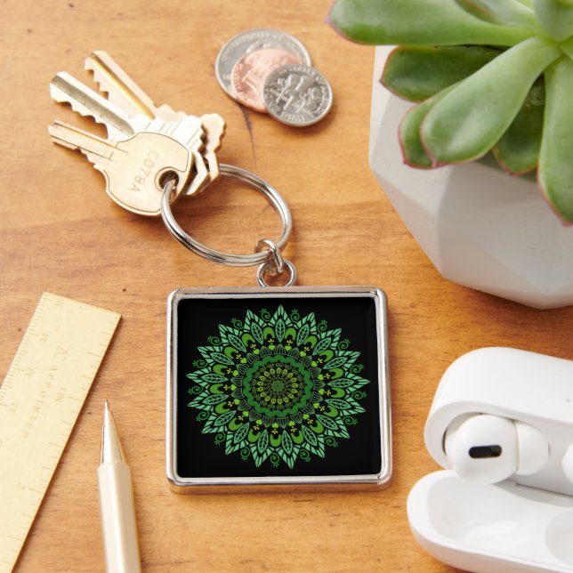Green Mandala Keychain (Desk)