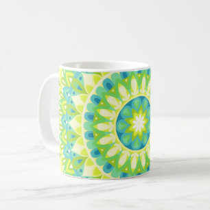 Green Mandala Nature Boho Geometric Pattern Hygge Coffee Mug