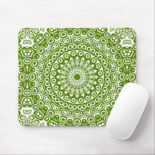 Green Mandala Nature Pattern Mouse Pad