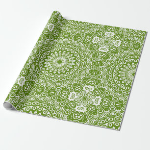 Green Mandala Nature Pattern Wrapping Paper