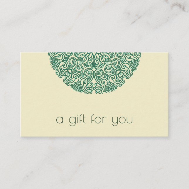 Green Mandala Yoga Instructor Loyalty Card (Front)