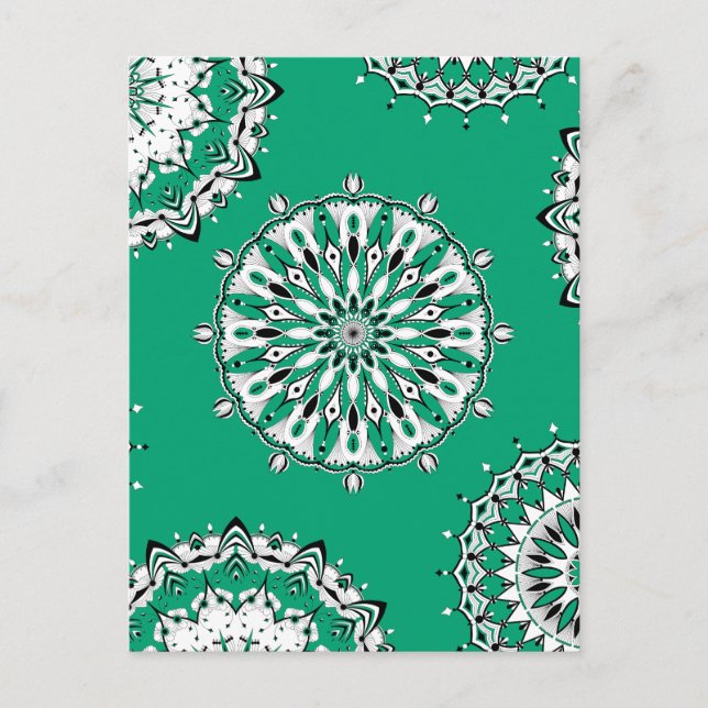 Green Mandalas 2 Postcard (Front)