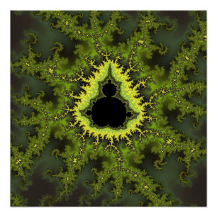 Green Mandelbrot Fractal Poster