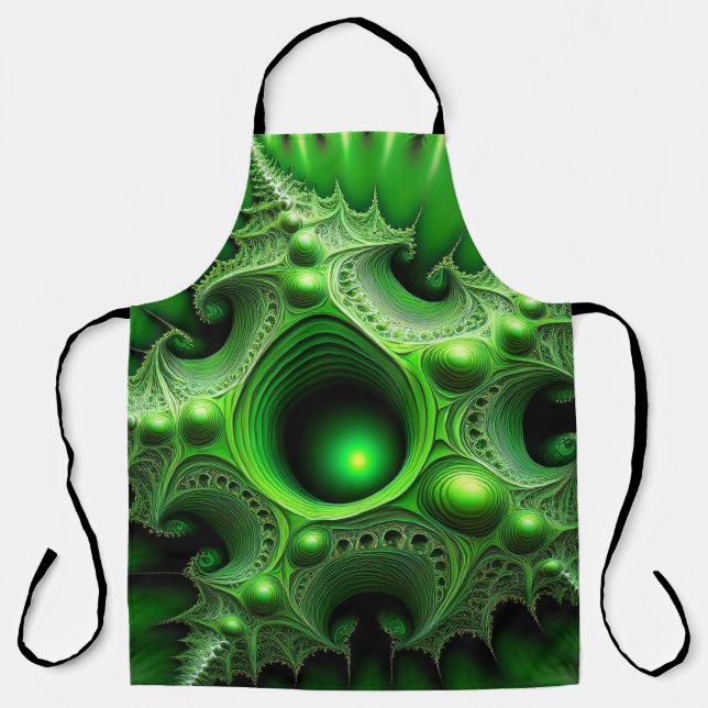Green Mandelbrot Portal Apron (Front)