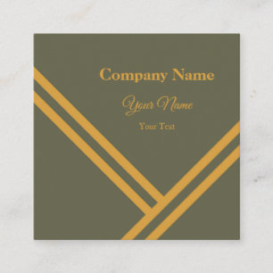 Green Mango Diagonal Stripes Modern Graphic Design Square Business Card