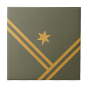Green Mango Diagonal Stripes Star Modern Graphic Ceramic Tile