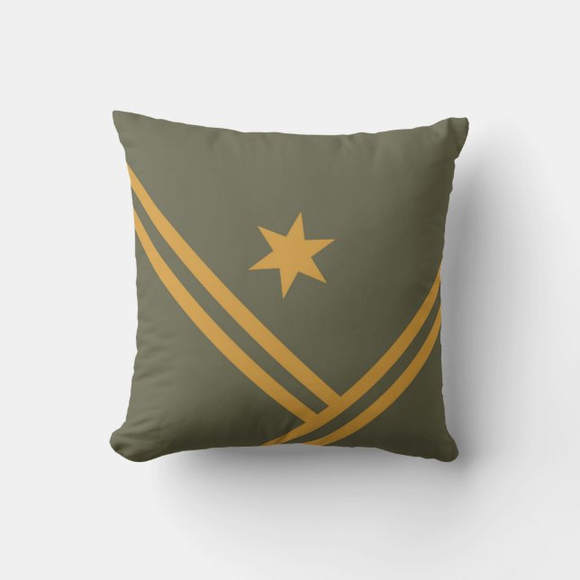 Green Mango Diagonal Stripes Star Modern Graphic Cushion (Front)