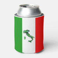 Green Map of Italy and the Italian Flag