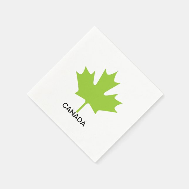 Green Maple Leaf Canada Napkin (Corner)