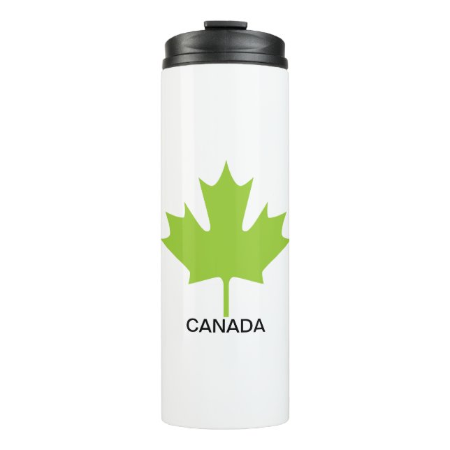 Green Maple Leaf Canada Thermal Tumbler (Front)