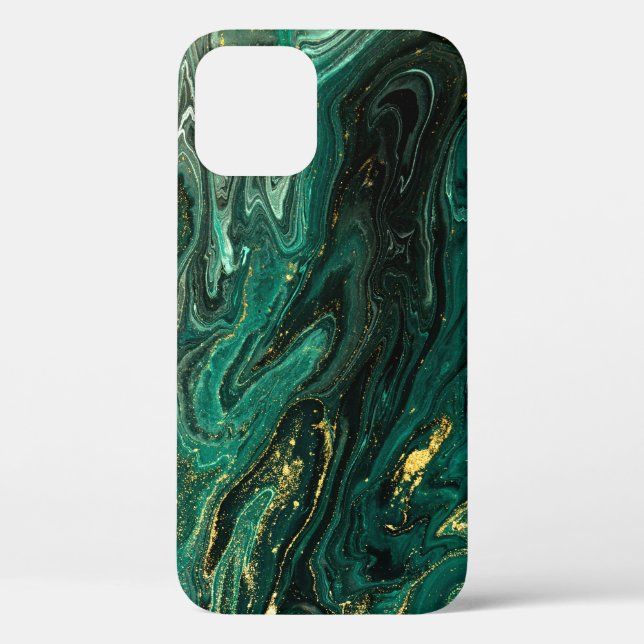 Green Marble: Abstract Agate Ripple. Case-Mate iPhone Case (Back)