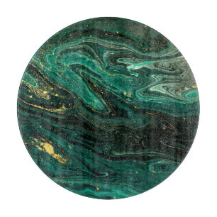 Green Marble: Abstract Agate Ripple. Cutting Board