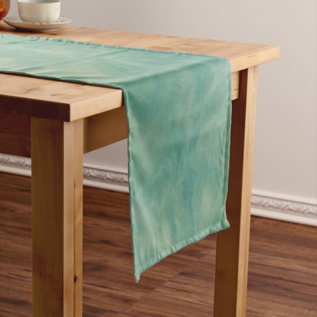 green marble abstract   long table runner (In Situ)