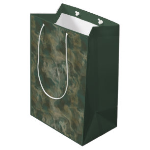 green marble abstract  medium gift bag