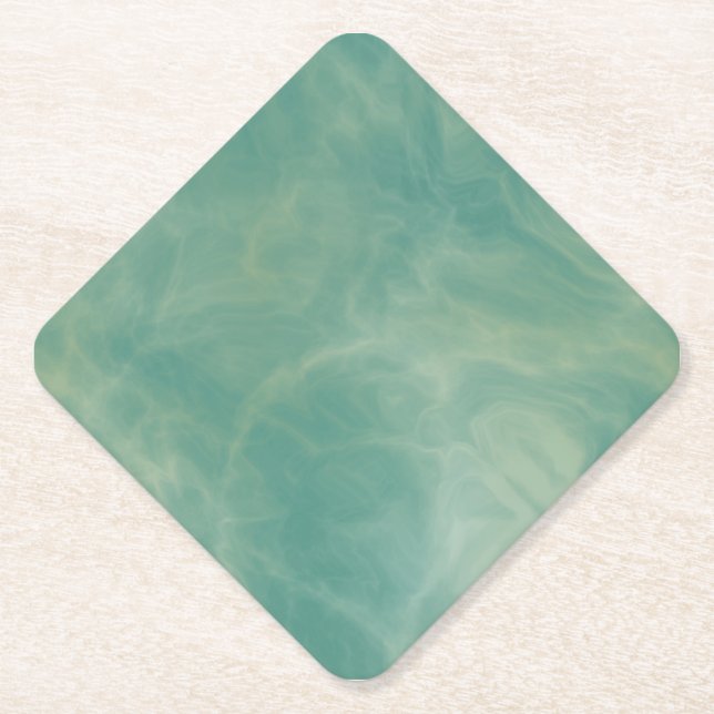 green marble abstract paper coaster (Front)