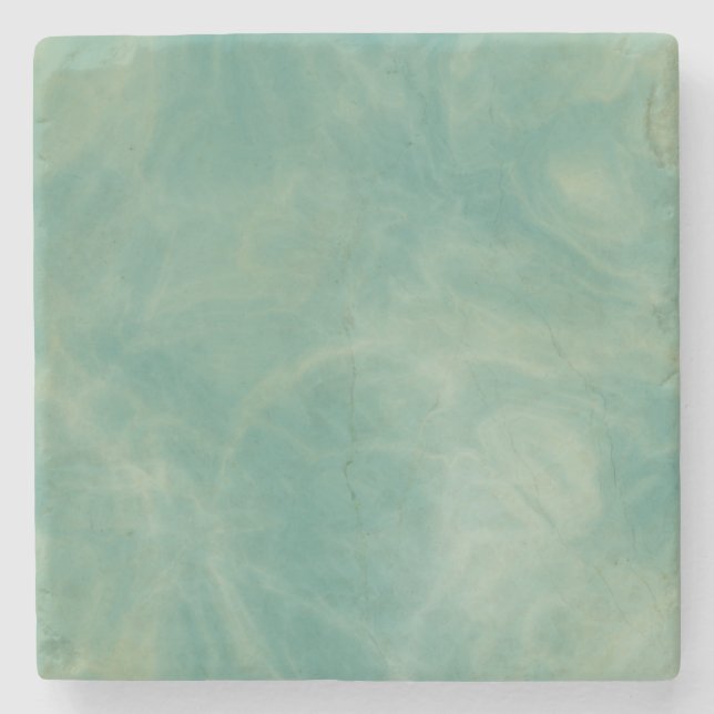 green marble abstract   stone coaster (Front)